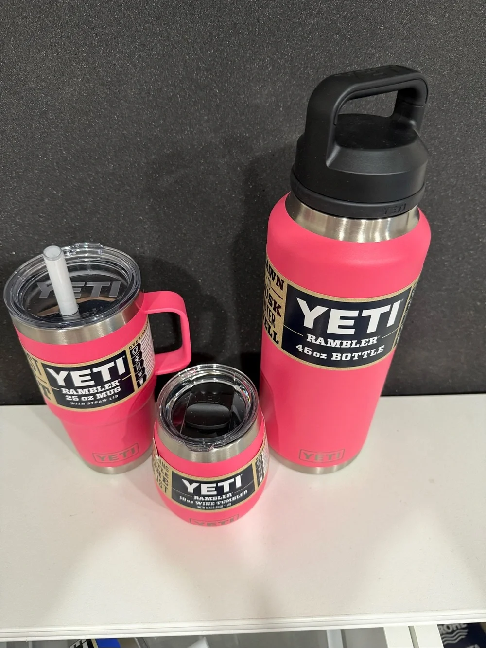 Yeti Pink Insulated Rambler Trio - Bottle, Mug & Wine Tumbler